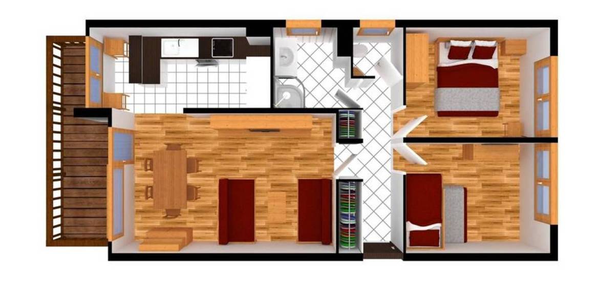 Apartment, in Courchevel 1650 Moriond -56 m²- 3 Bedrooms
