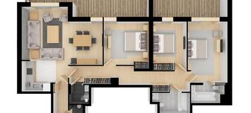 This contemporary apartment for rental in Courchevel 1550