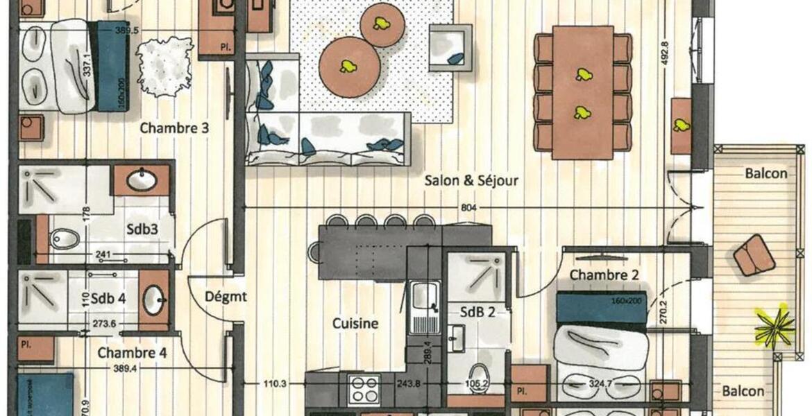 Apartment for rental that is located on the 5th floor 