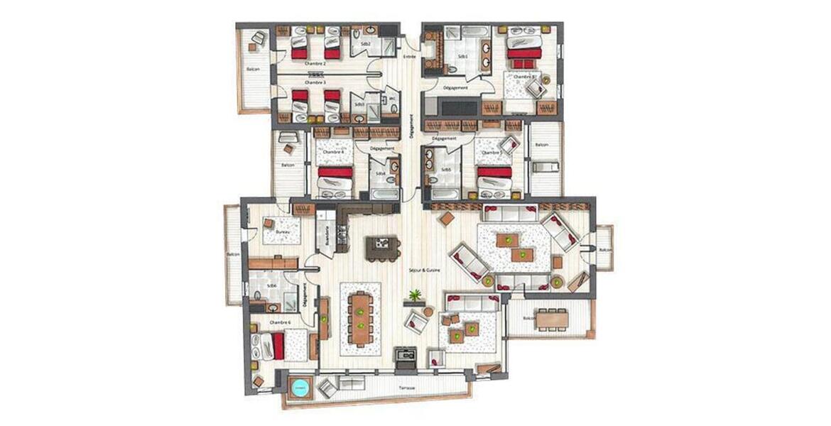 This apartment in Courchevel 1650 on the 3rd floor