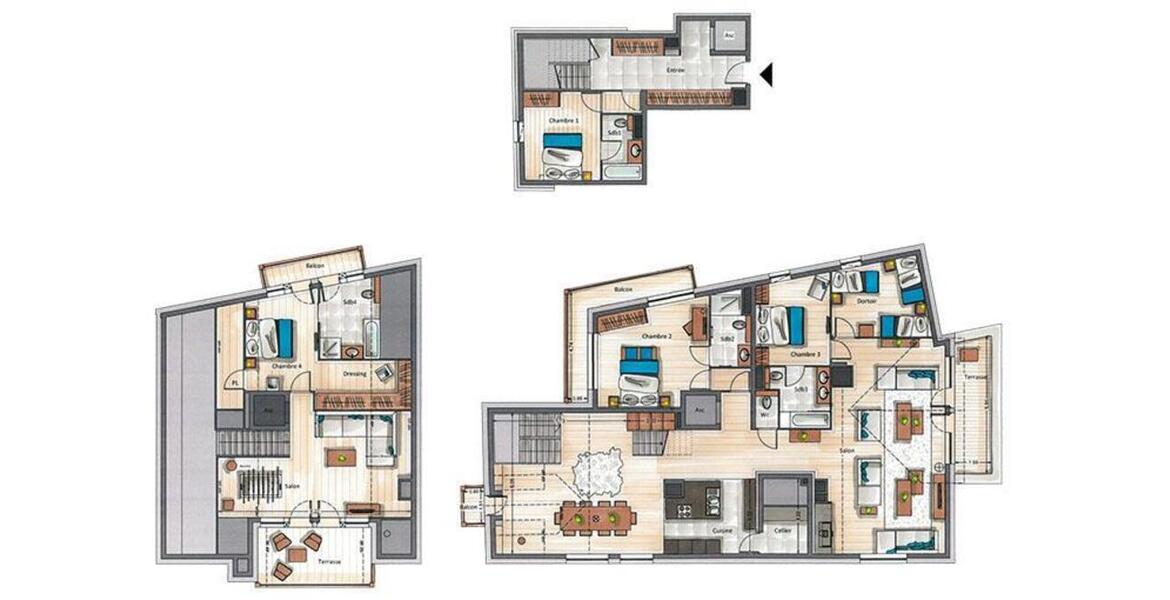 Penthouse, in Courchevel 1650 Moriond - 337 m²