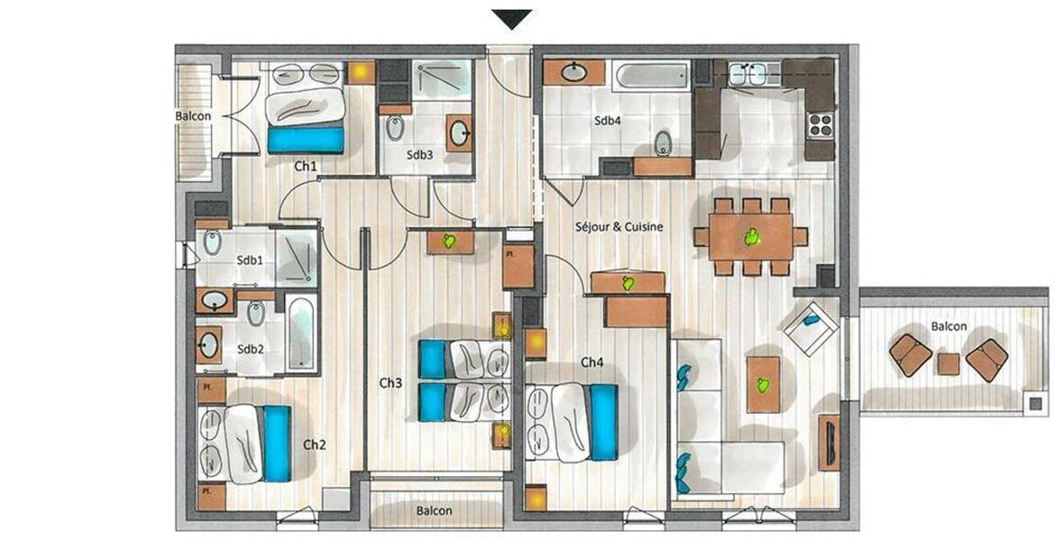 The apartment for rent in Courchevel 1650 Moriond 
