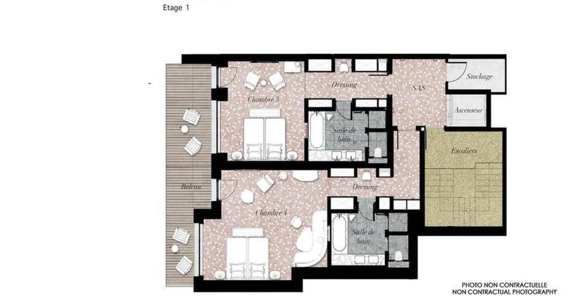 590 sqm Chalet for rent in Méribel Station with 4 bedrooms 