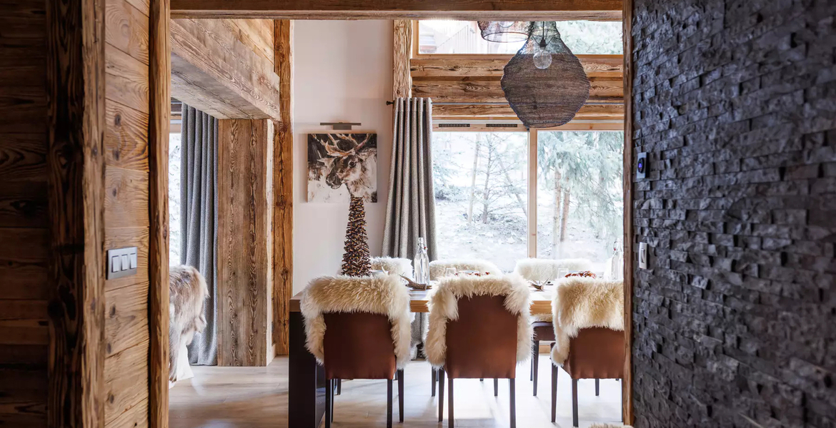 The classic wooden Chalet Méribel French Alps   