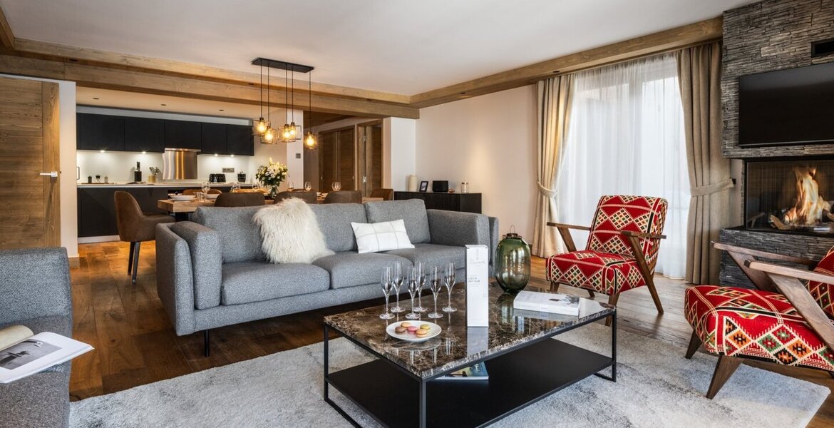 The flat á Meribel, located on the 1st floor 