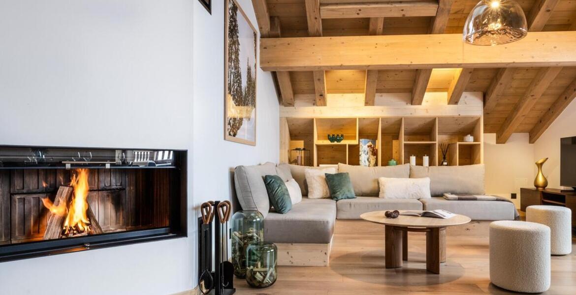 The duplex penthouse in Meribel