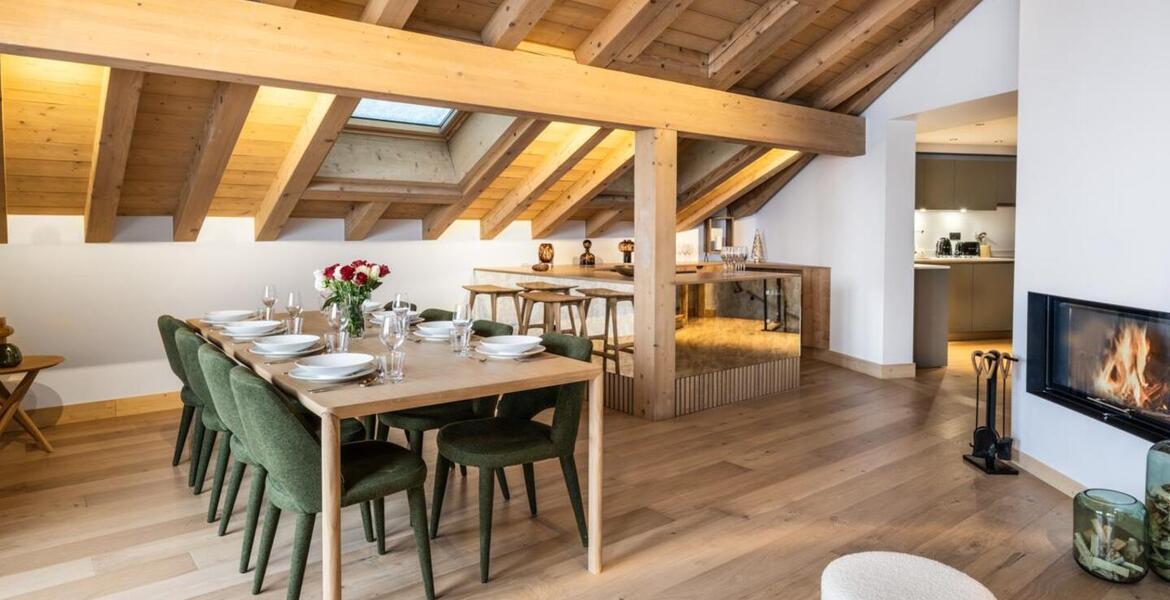 The duplex penthouse in Meribel