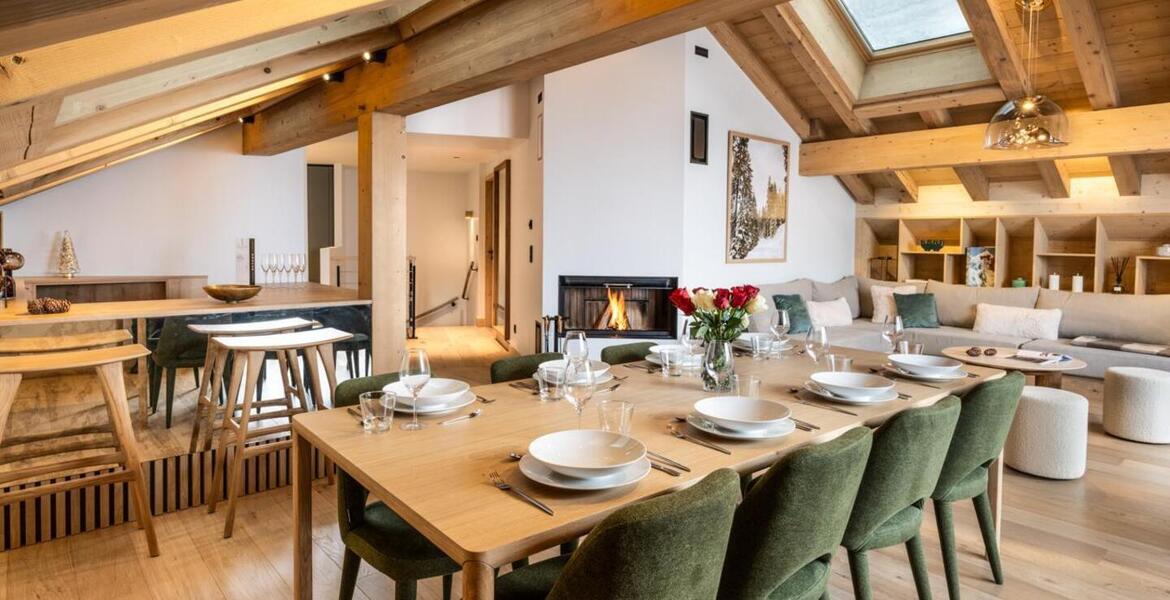 The duplex penthouse in Meribel