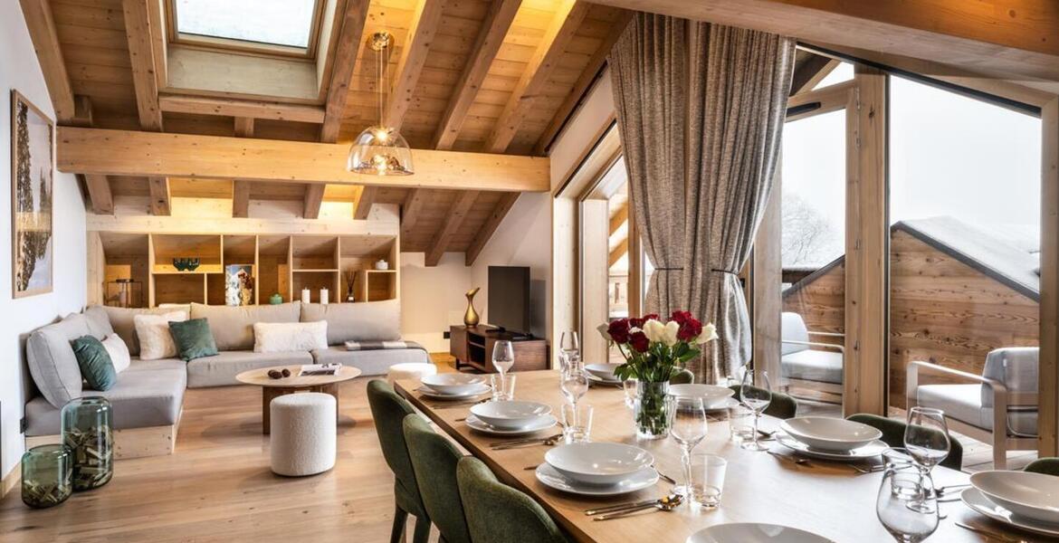 The duplex penthouse in Meribel