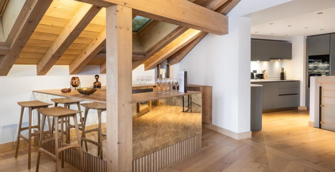 The duplex penthouse in Meribel