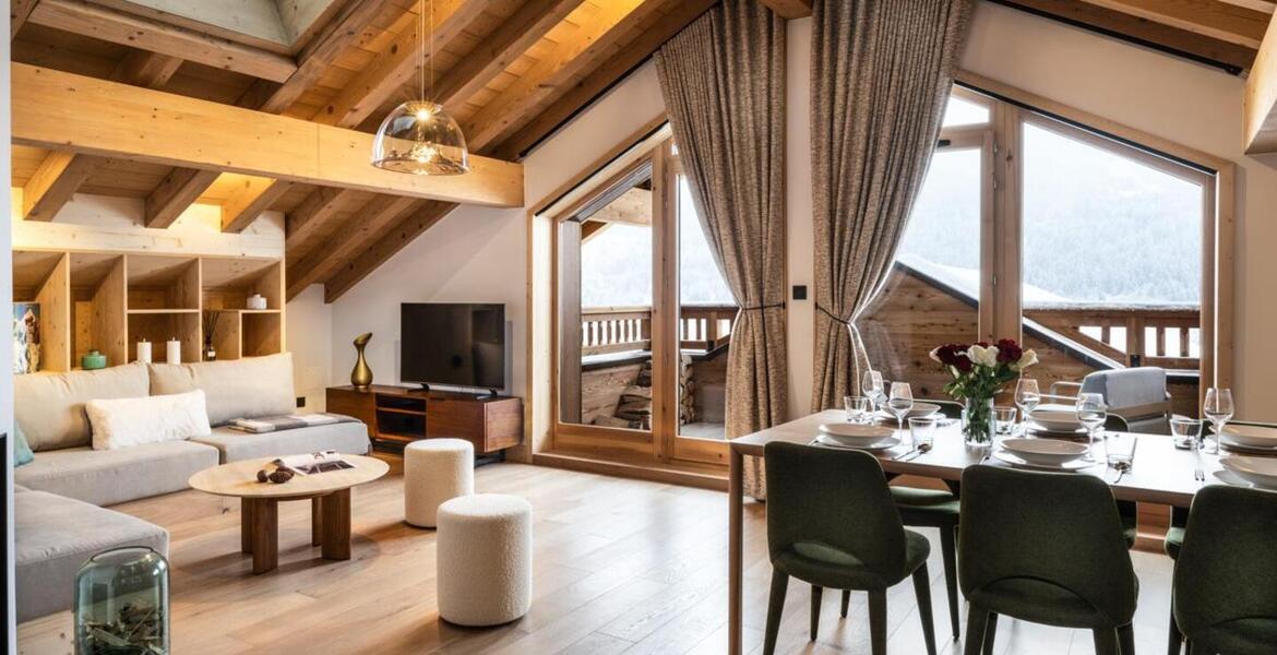 The duplex penthouse in Meribel
